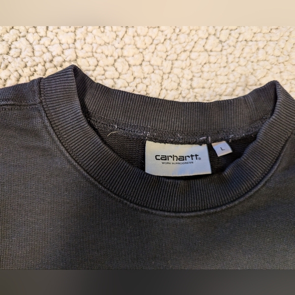 Carhartt WIP Pocket Sweat Crew Sweatshirt Black Size L - Picture 10 of 15